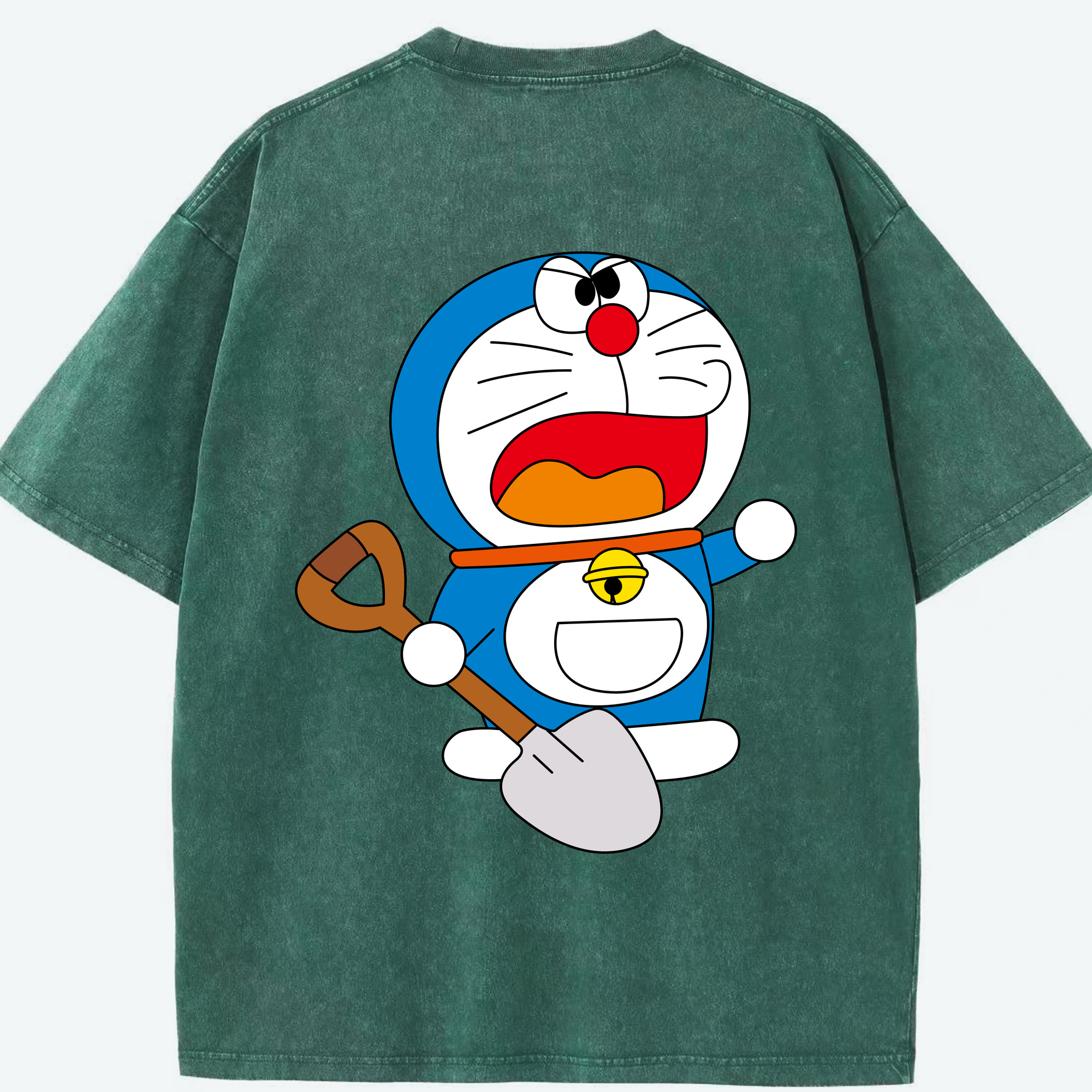 （画像用） ドラえもん Doraemon 綿100% ヴィンテージ風 半袖Tシャツ（背面プリント）